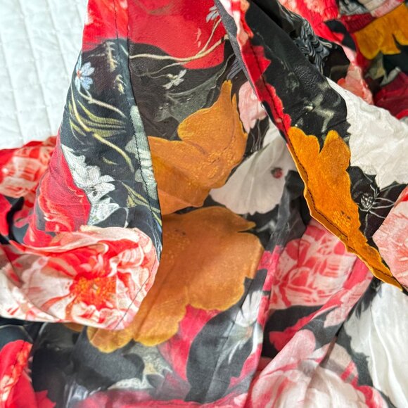 11 Uptown Floral Smocked Waist Skirt Cupra Blend Made In India - Picture 4 of 9